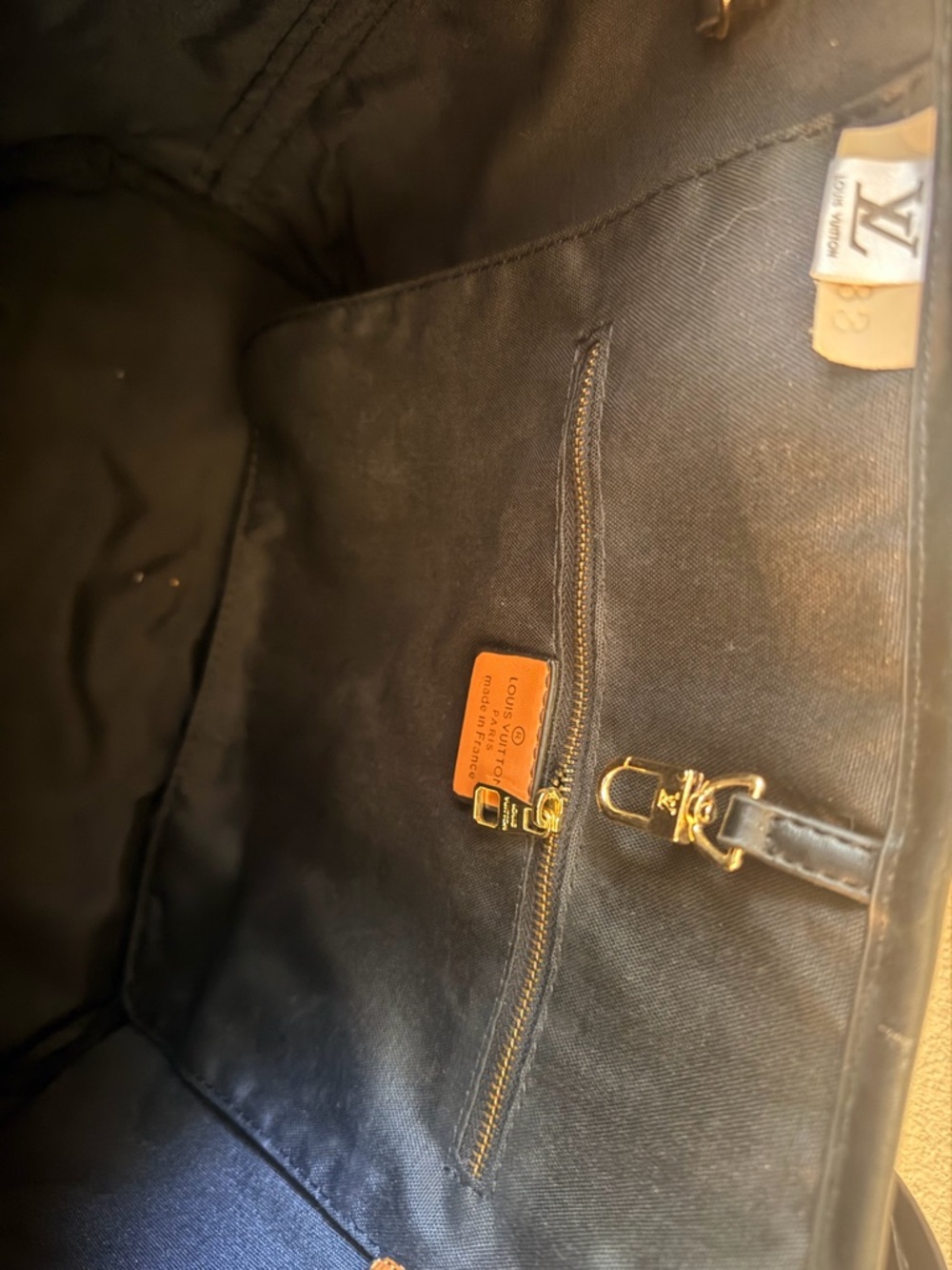 Louis Vuitton Black Embossed Monogram Leather Tote Bag - Picture 7 of 9